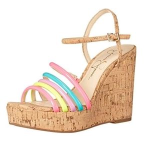 Jessica Simpson Women's Sierah Wedge Sandal in Ulta Pink Combo 7.5
